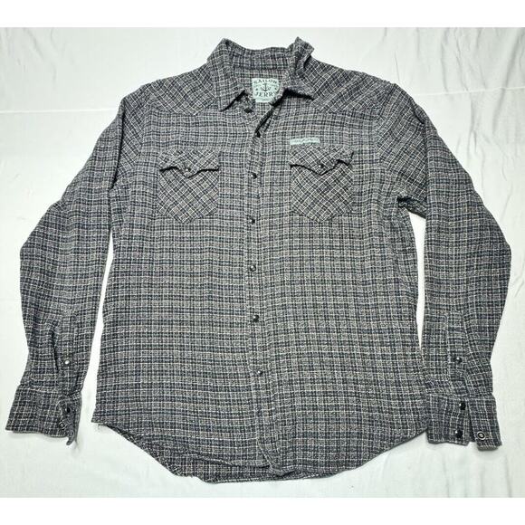 The Original Sailor Jerry Mens Long Sleeve Blue Tweed Pearl Snap Shirt - Size S - Picture 1 of 6